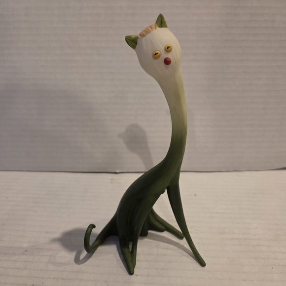 Enesco Other - Vintage Enesco Home Grown Green Onion Cat Figurine Boho Bohemian Vegetable